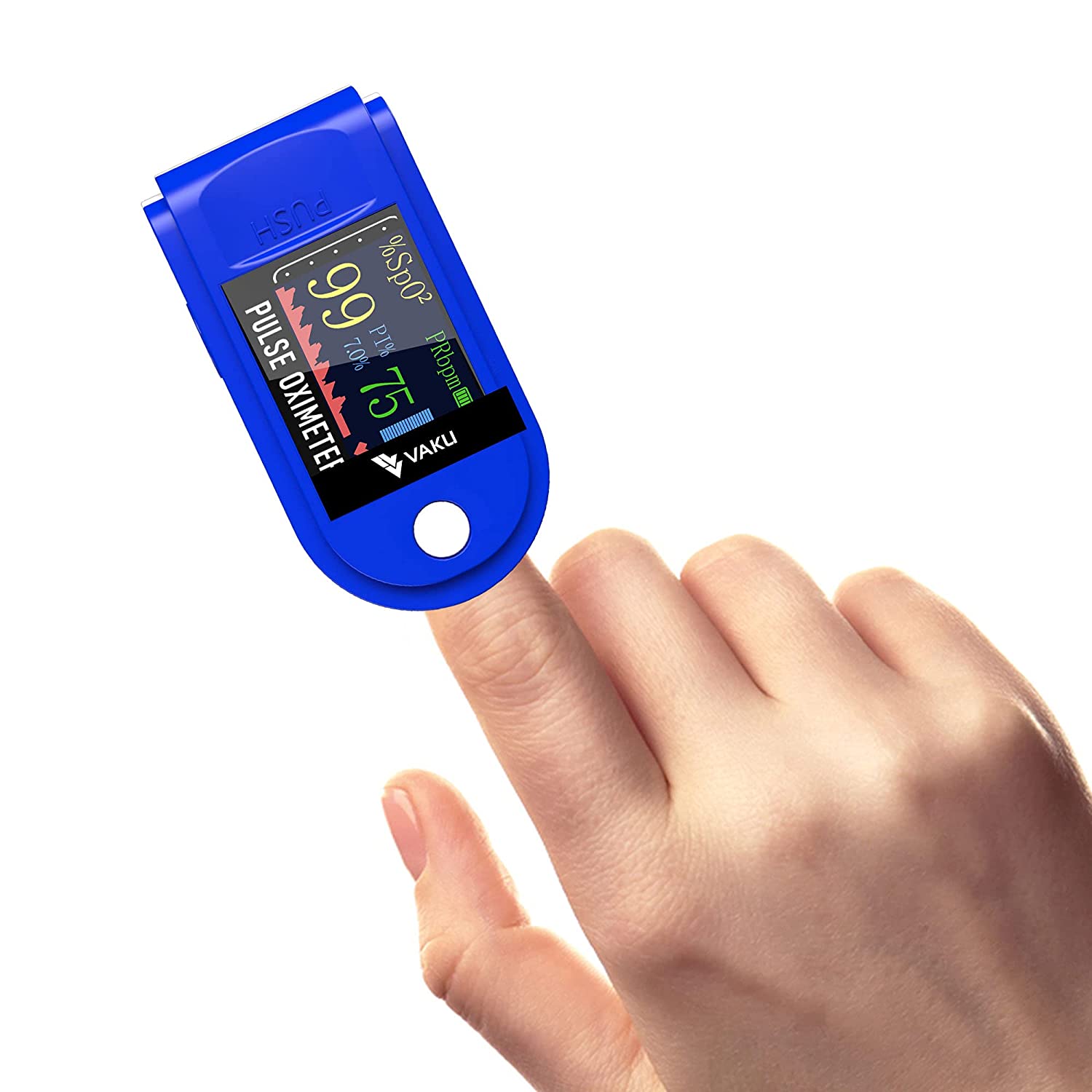 Pulse Oximeter Fingertip, Blood Oxygen Saturation Monitor with Pulse, with Four Color TFT Screen [Battery Included] askddeal.com